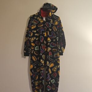 Place Red and Multicolor Hooded Onesie